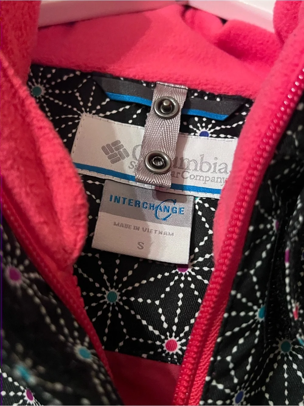 Girls size small - Columbia Hooded Interchange Jacket- waterproof